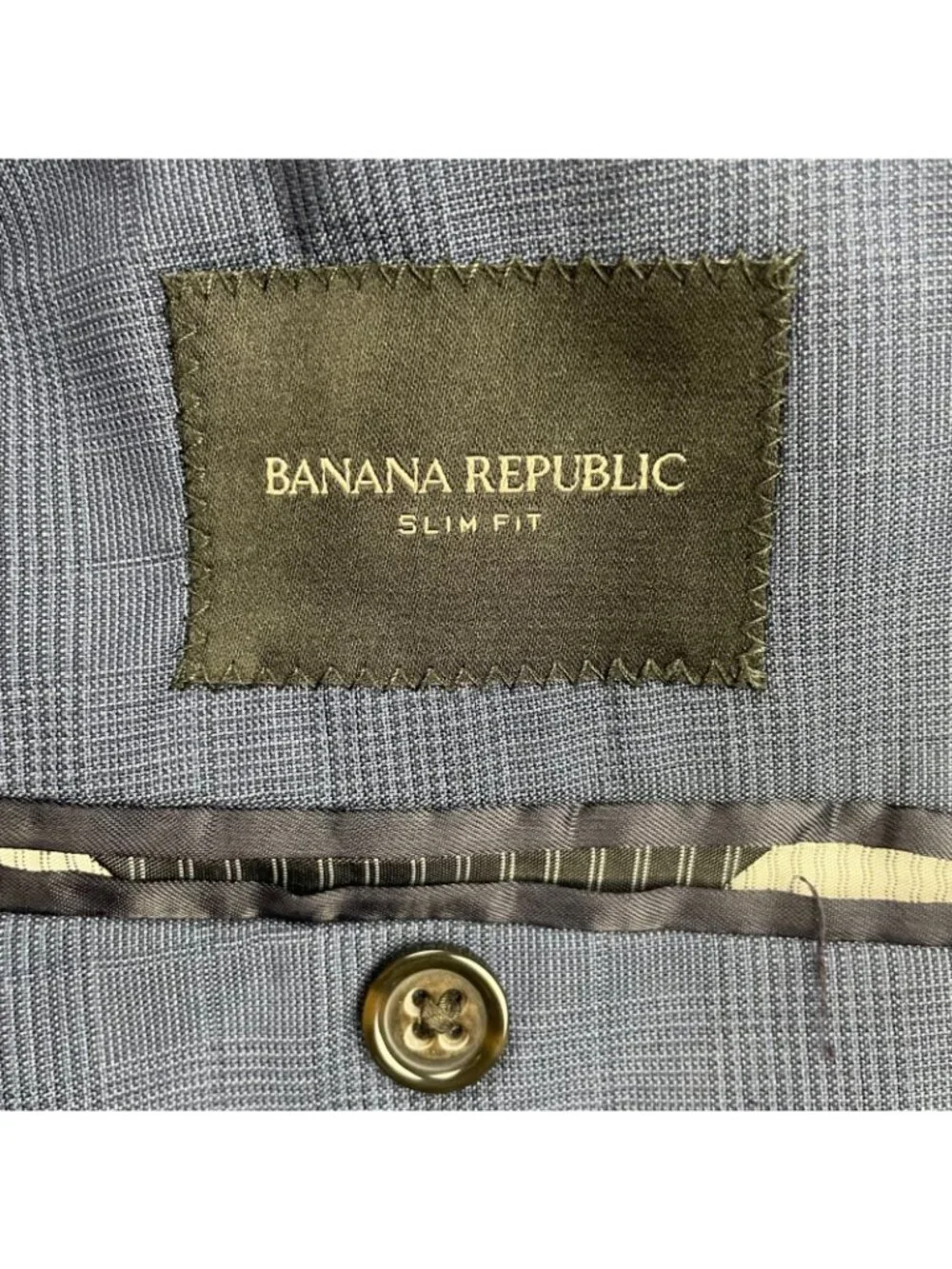 Banana Republic Men’s 100% Wool Slim Fit 2-Button Blazer Blue Plaid • 38R
